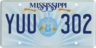 MS license plate YUU302