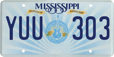MS license plate YUU303