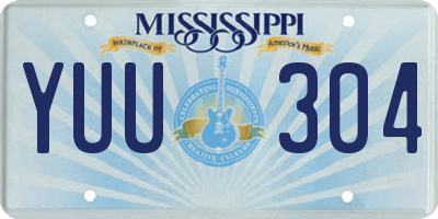 MS license plate YUU304