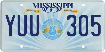 MS license plate YUU305