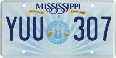 MS license plate YUU307