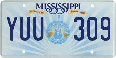 MS license plate YUU309