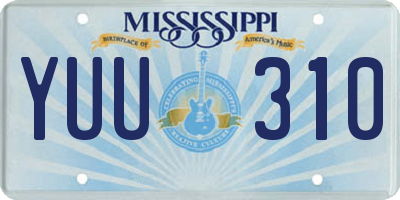 MS license plate YUU310