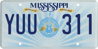 MS license plate YUU311