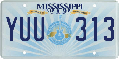 MS license plate YUU313
