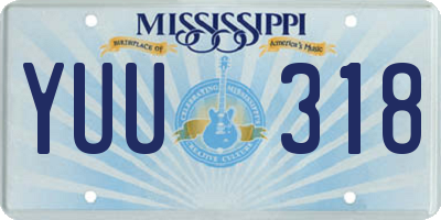 MS license plate YUU318