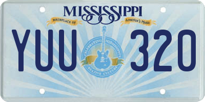 MS license plate YUU320