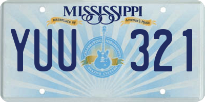 MS license plate YUU321