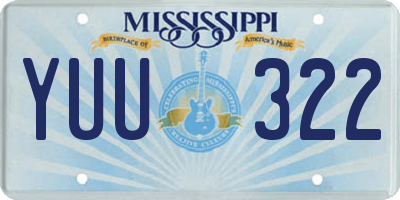 MS license plate YUU322