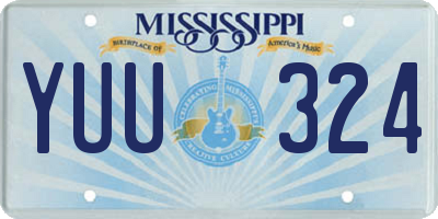 MS license plate YUU324