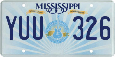 MS license plate YUU326