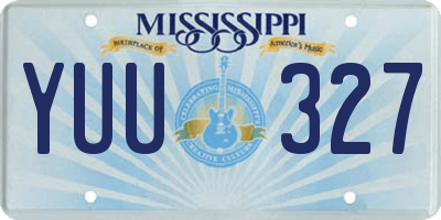 MS license plate YUU327