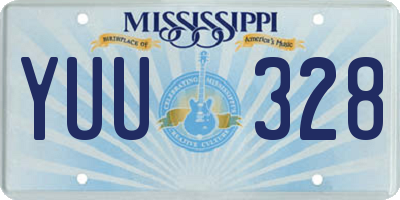 MS license plate YUU328