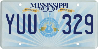MS license plate YUU329