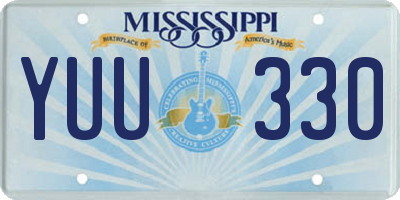 MS license plate YUU330