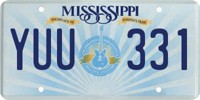 MS license plate YUU331