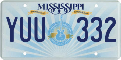 MS license plate YUU332