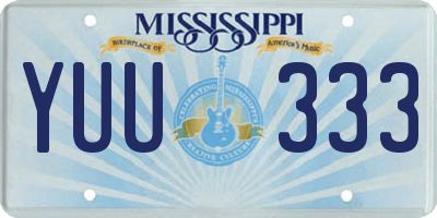 MS license plate YUU333