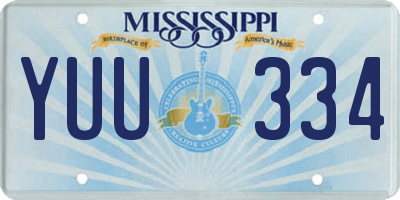 MS license plate YUU334