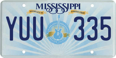 MS license plate YUU335