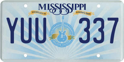 MS license plate YUU337