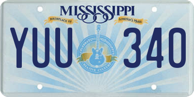 MS license plate YUU340
