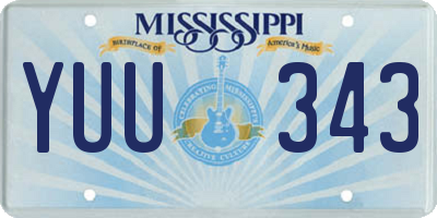 MS license plate YUU343