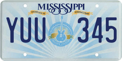 MS license plate YUU345