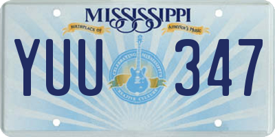 MS license plate YUU347