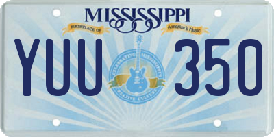 MS license plate YUU350