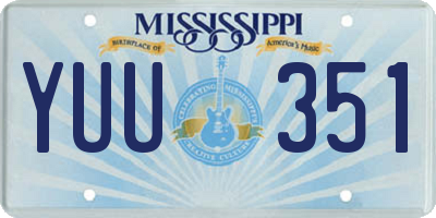 MS license plate YUU351