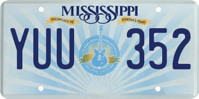 MS license plate YUU352