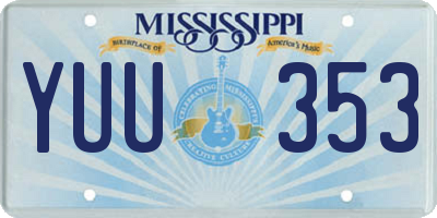 MS license plate YUU353