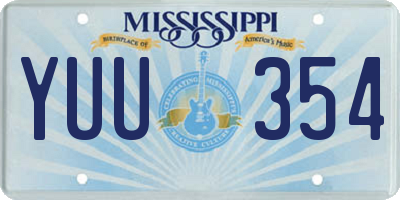 MS license plate YUU354