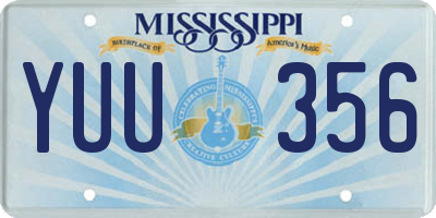 MS license plate YUU356
