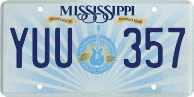 MS license plate YUU357