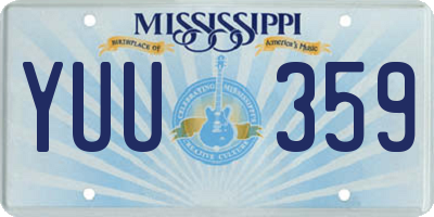 MS license plate YUU359
