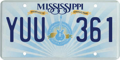 MS license plate YUU361