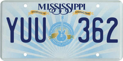 MS license plate YUU362