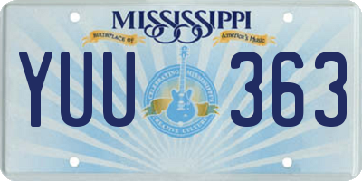 MS license plate YUU363
