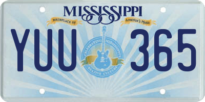 MS license plate YUU365