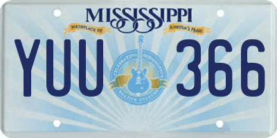 MS license plate YUU366