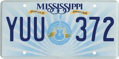 MS license plate YUU372
