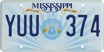 MS license plate YUU374