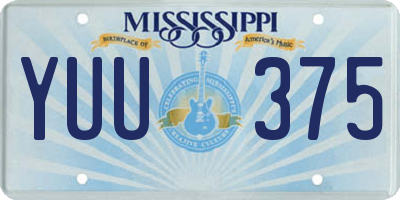 MS license plate YUU375