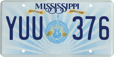 MS license plate YUU376