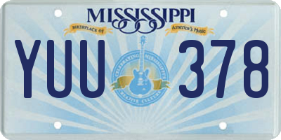 MS license plate YUU378