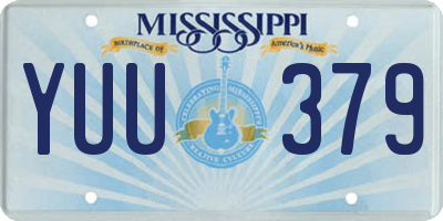 MS license plate YUU379
