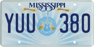 MS license plate YUU380