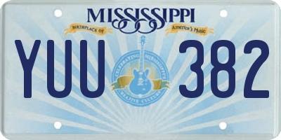 MS license plate YUU382